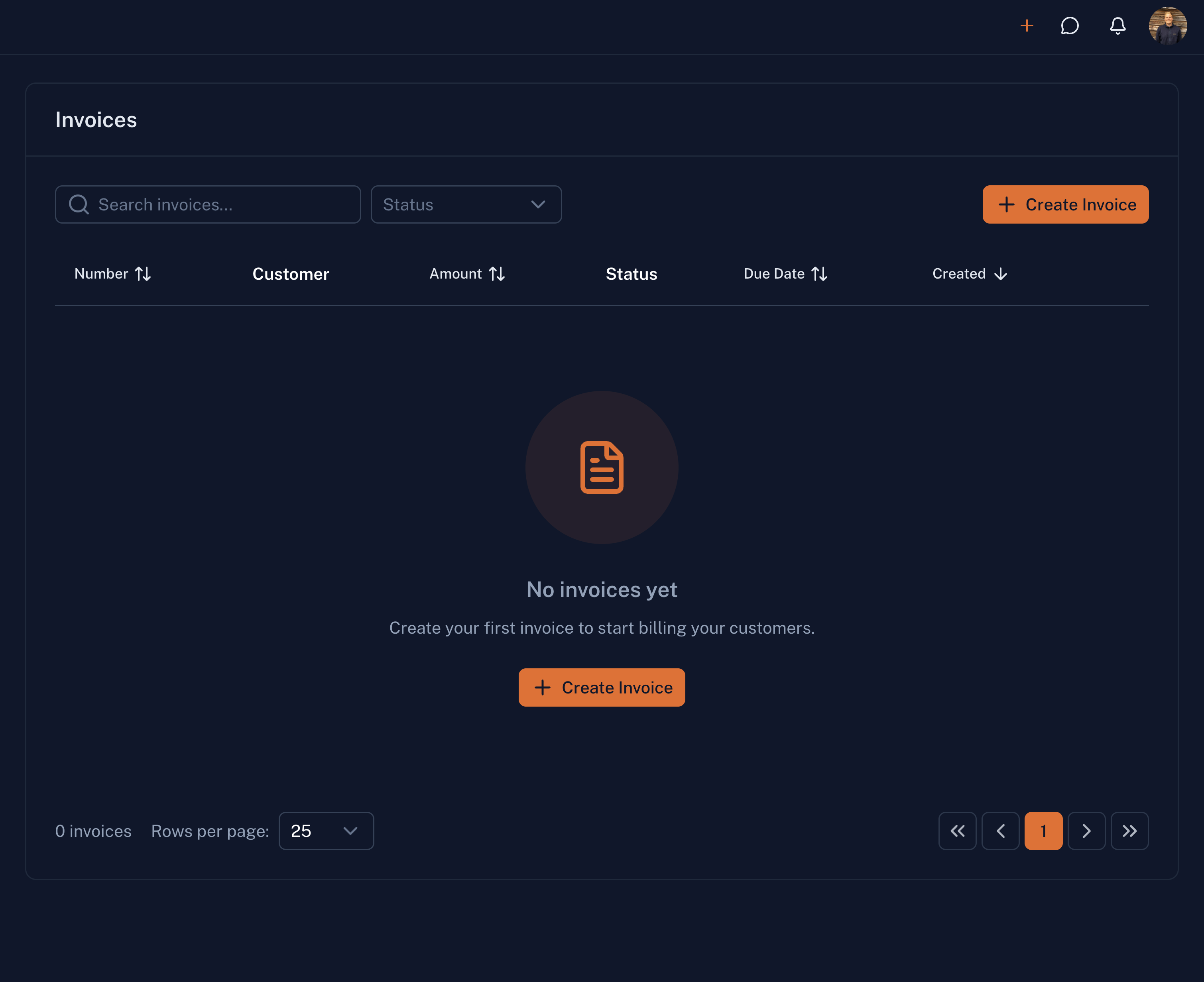 Invoices preview